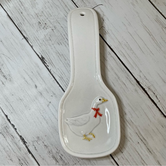 Otagiri Kitchen Vintage Otagiri Goose Ivory Ceramic Spoon Rest Hand